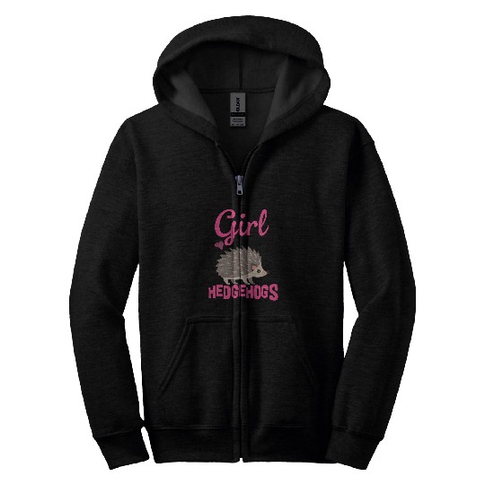 Hedgehog Pet Just A Girl Who Loves Hedgehogs Lover Gift Funny Hedgehog 7 Zip Hoodies