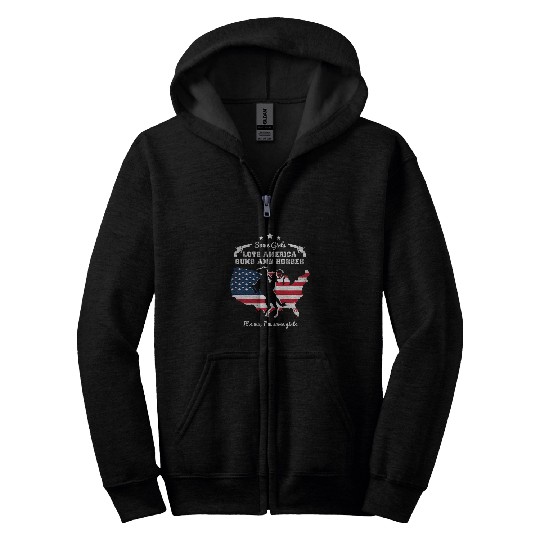Horse Pet Womens Some Girls Love America Guns Horses female gunlover Zip Hoodies