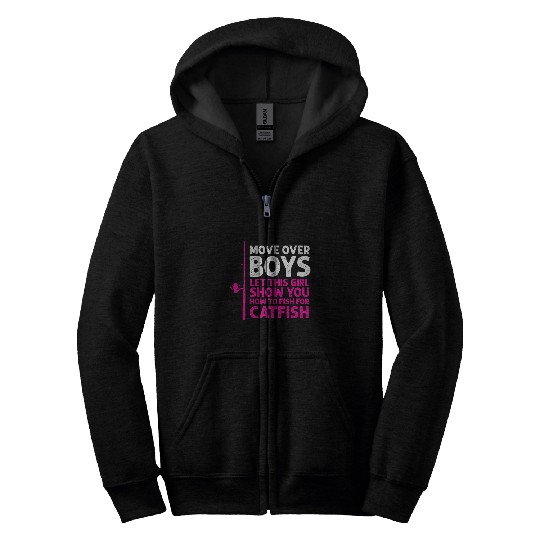 Fishing Fun Catfish Fishing Fishing Girl Catfishing Zip Hoodies
