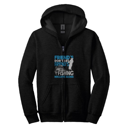 Fishing Fun Walleye Fishing Friends Walleye Fishermen Walleye Fish Zip Hoodies