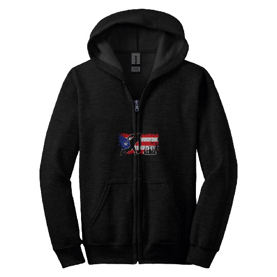 Puerto Rico Flag Bowling League Team Coachs Cool Bowler Zip Hoodies