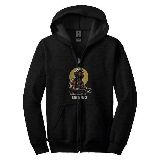 Astronaut Job Cosmonaut Sigma Phonk EDM astronaut DJ Rave in peace 1 Zip Hoodies