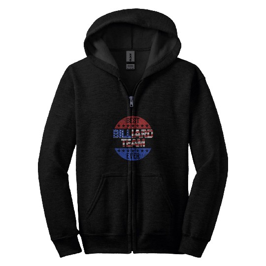 Sport Billiard Team Player Independence Day Patriotic USA Flag Zip Hoodies