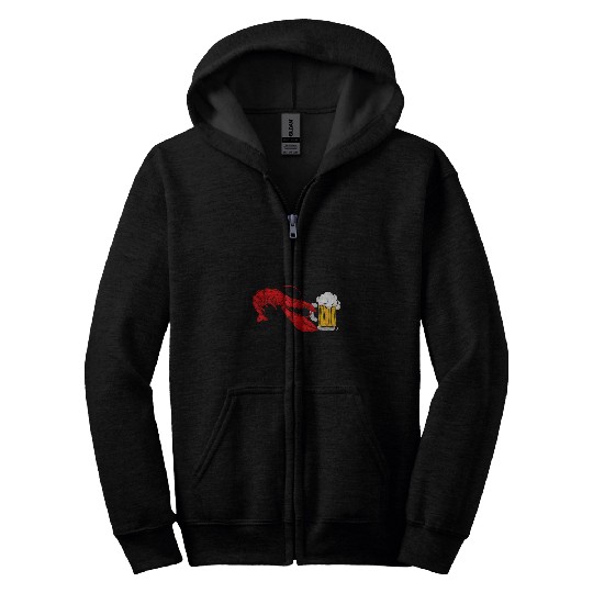 Beer Fun Lobster Beer Drinking Seafood Lover Zip Hoodies
