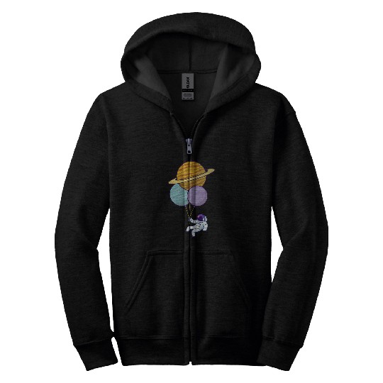 Astronaut Job holding planet balloons solar system space funny 8 Zip Hoodies