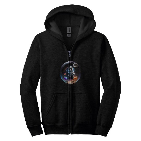 Astronaut Job Cosmic Panda 2Astronaut Panda in a Celestial Globe Zip Hoodies