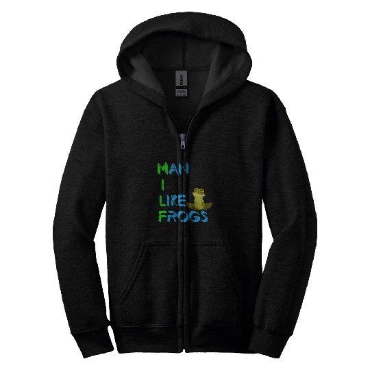 Frog Pet Man I Love Frogs Funny Frog Saying Zip Hoodies