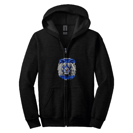 Lion Pet Flag of Israel lion Jewish Israel Flag Zip Hoodies
