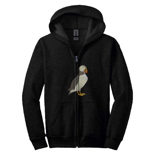 Book Fun Puffin Comic Book Effect Iceland Cute Bird Icelandic Puffins Zip Hoodies