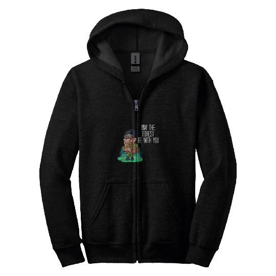 May The Forest Be With You Lumberjack Logging Trucker Logger Zip Hoodies