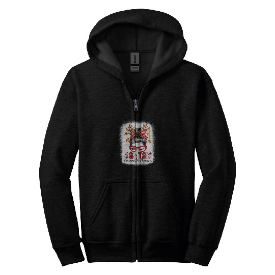 nurses Job Santas Favorite nurses Christmas Messy Bun Bleached 164 Zip Hoodies