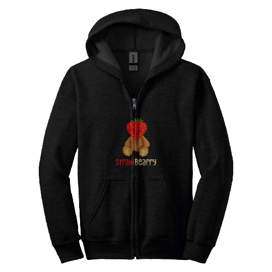Bear Pet Strawbearry Stawberry Picking Berry Fruit Bear Zip Hoodies