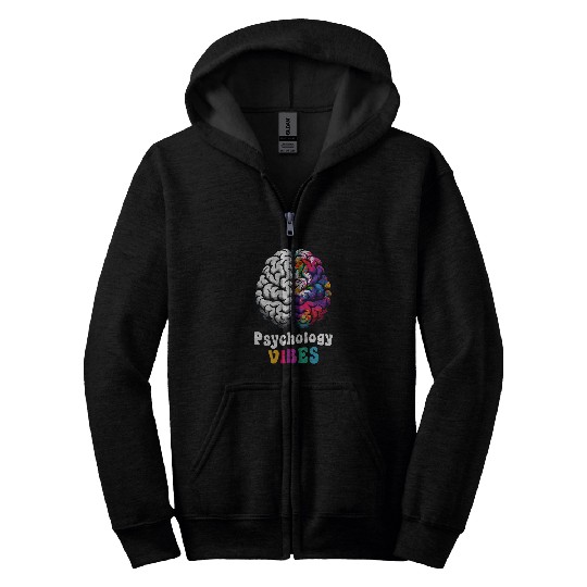 Psychologist Job Vibes University Student Mind Brain Psychology Zip Hoodies