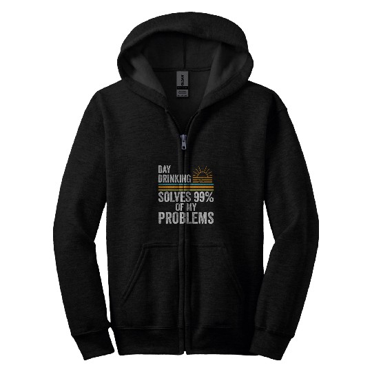Wines Fun day drinking solves 99 problems Wines glasses day drinking Zip Hoodies