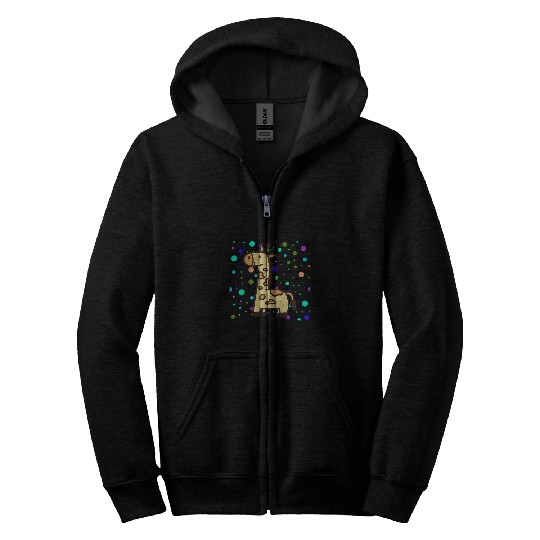 Giraffe Pet Spotted Spotty Dot Colorful Spot Dotted Zip Hoodies