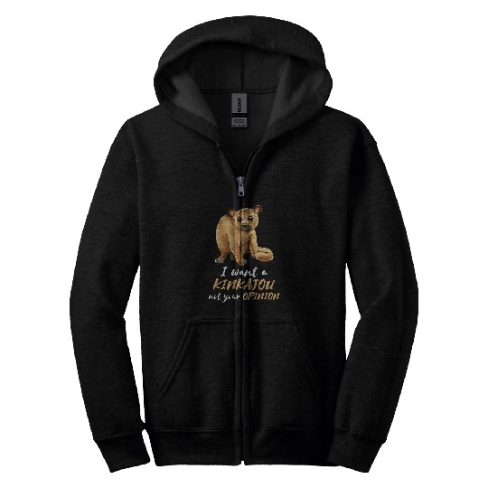 Bear Pet Kinkajou Not Opinion Wildlife Animal Night Ape Honey Bear Zip Hoodies