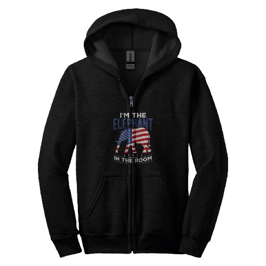 Elephant Pet I m the elephant in the room usa republican right Zip Hoodies