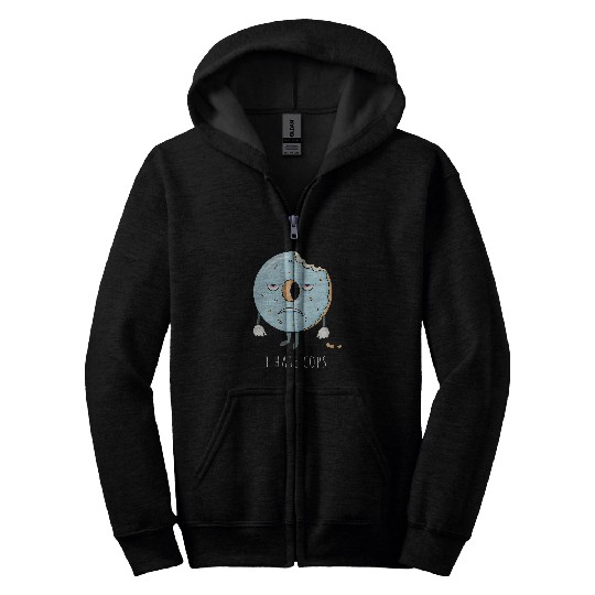 Police Job Funny Gift for Everyone Donut and the Police Zip Hoodies