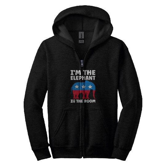 Elephant Pet I m The Elephant In The Room Republican Conservative 1 Zip Hoodies
