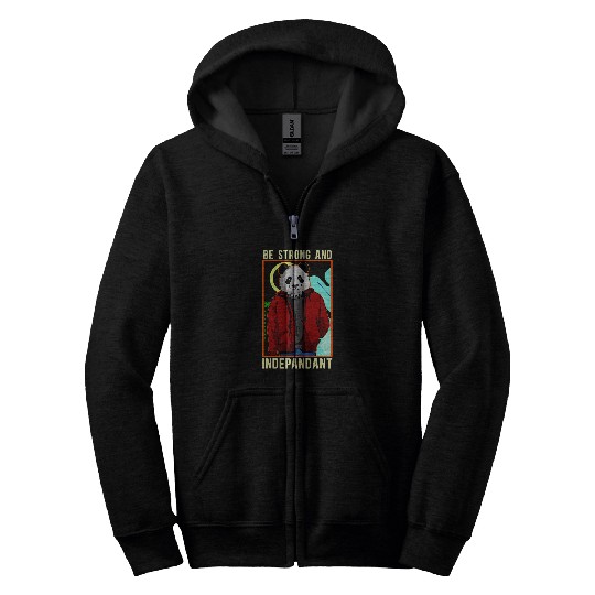 Panda Pet Hipster Panda Bear Be Strong And Independent Pun Pandas Rock Zip Hoodies