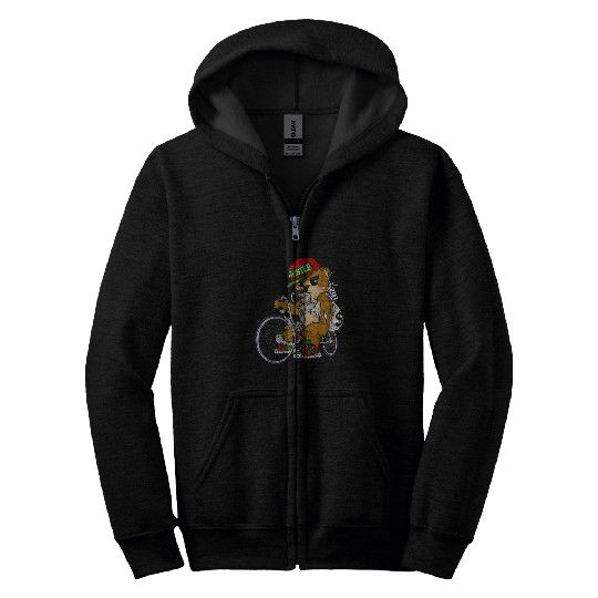 Bear Pet Lowrider Teddy Bear Hip Hop Lover Hustler Entrepreneur Zip Hoodies