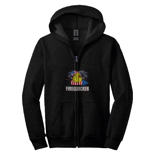 Duck Pet Fourth of July Firequacker Duck Zip Hoodies