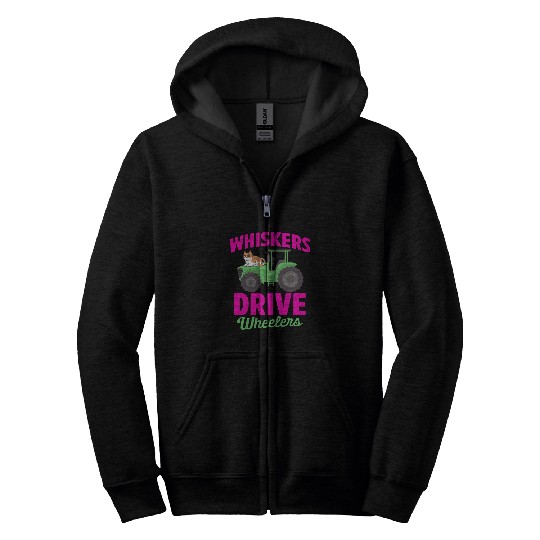 Farming Farm Tractor Cat Lover Drive Farmer Pet Owner Driver 1 Zip Hoodies