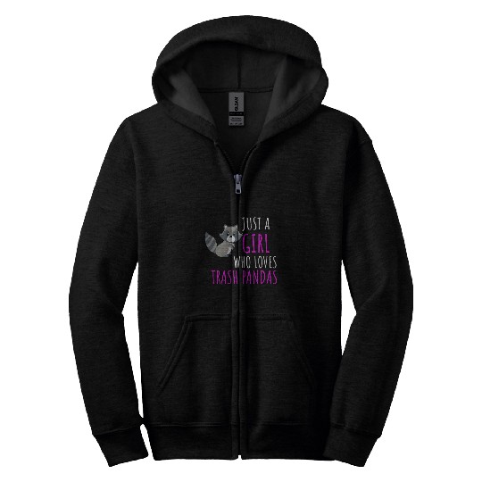 Raccoon Pet Trash Panda Just A Girl Who Loves Raccoons Lover Zip Hoodies