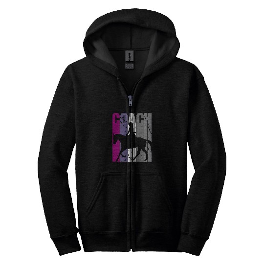 Horse Riding Coachs Instructor Feminine Retro Coaching Zip Hoodies