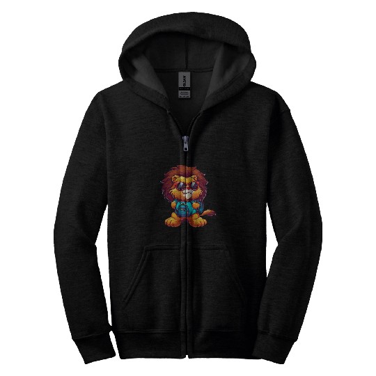 Lion Pet Joyful Lion BacktoSchool Backpack Sunglasses Zip Hoodies