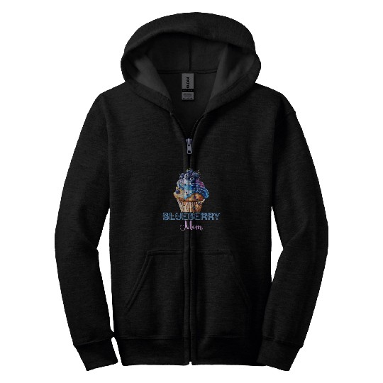 Blueberry Muffin Mom Fruit Berry Mother Blueberries Mama Zip Hoodies