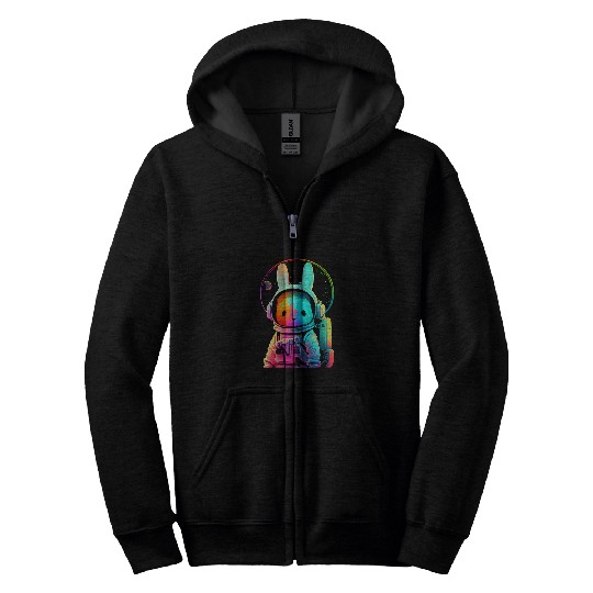 Easter Bunny Astronaut Zip Hoodies