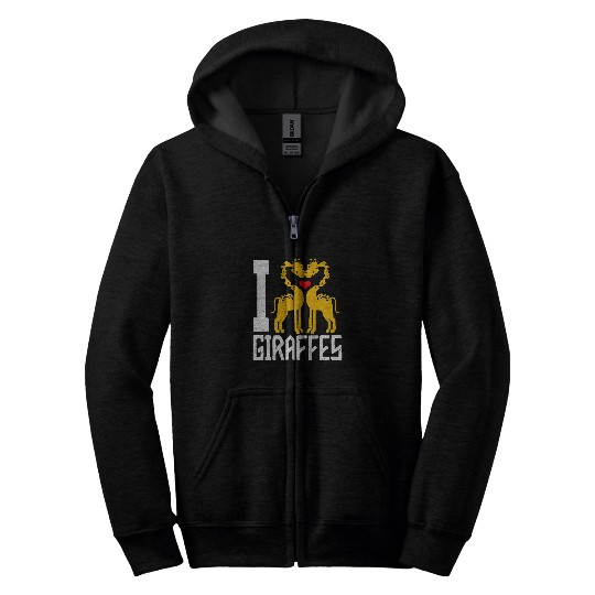 Giraffe Pet I Love Giraffes 8 Zip Hoodies