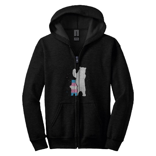 Bear Pet Bear Mom Transgender Pride Cub LGBT Trans Pride Supporter Zip Hoodies