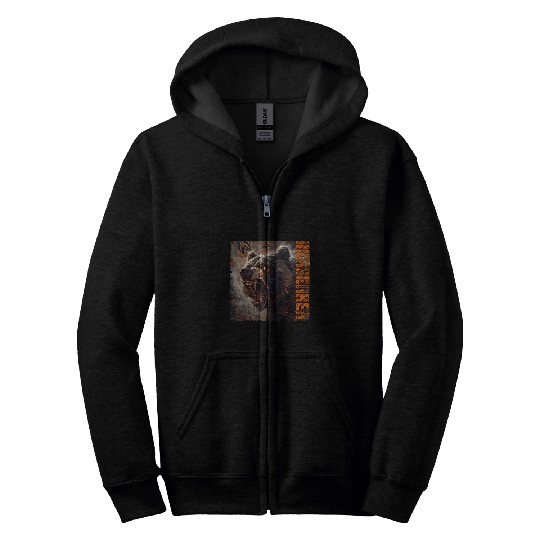 Bear Pet Viking Valhalla Berserker Bear Vikings Vegvisir Gift 1 Zip Hoodies