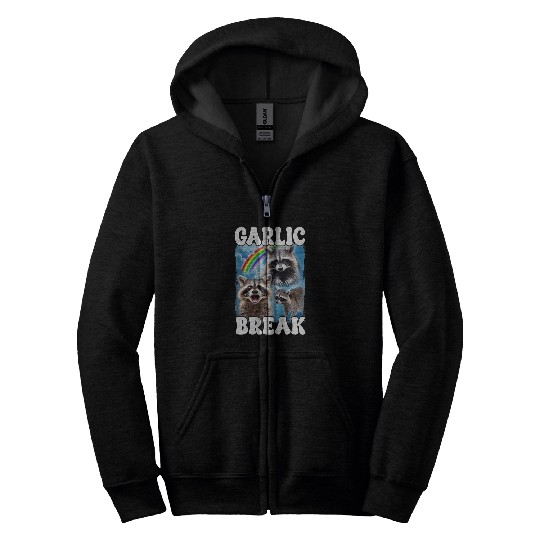 Raccoon Pet Garlic Bread Raccoon Zip Hoodies
