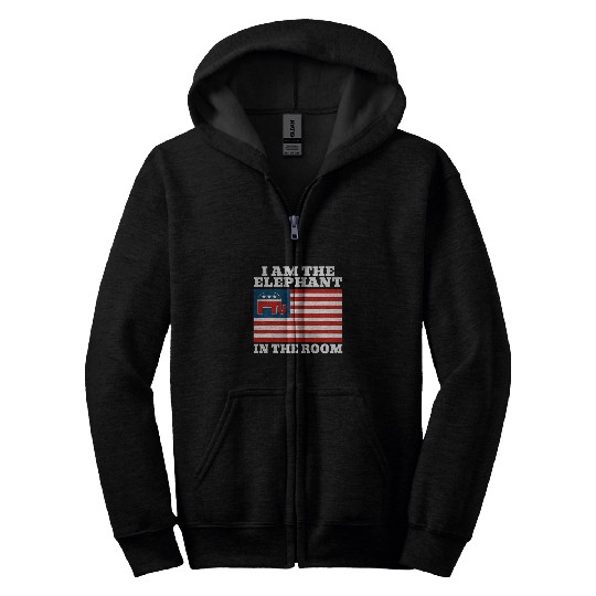 Elephant Pet Im The Elephant In The Room Republican Conservative Funny Zip Hoodies