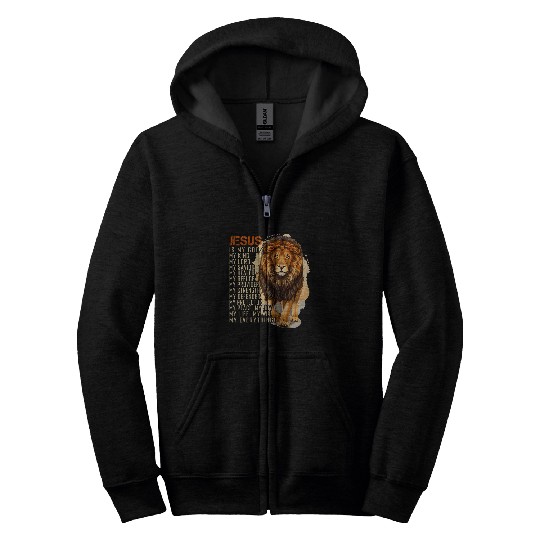 Lion Pet Jesus Is King Lion Christian Men Women Zip Hoodies