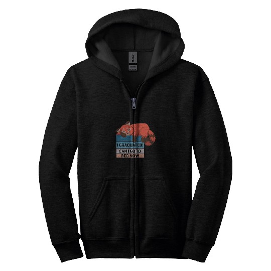 Panda Pet I Graduated Can I Go Back To Bed Now Cute Panda Sleeping 8 Zip Hoodies