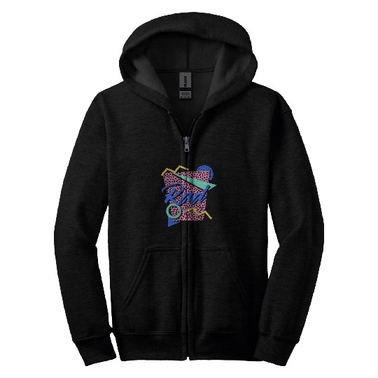 Back To The 80s Costume Retro Outfit Totally Rad 80s Zip Hoodies