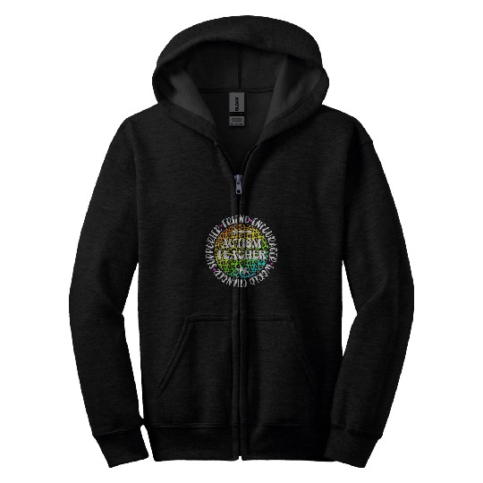 Autism Teacher Appreciation Circle Autism Support Teacher Zip Hoodies