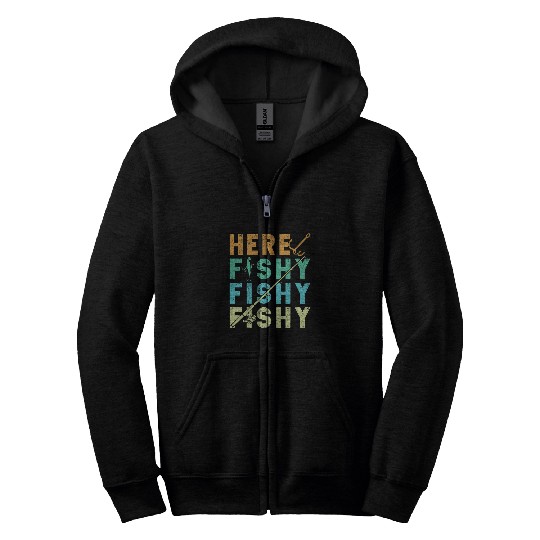 Fishing Gift Men Women Rod Bait Fischerman Hook Angeln Pike 1 Zip Hoodies