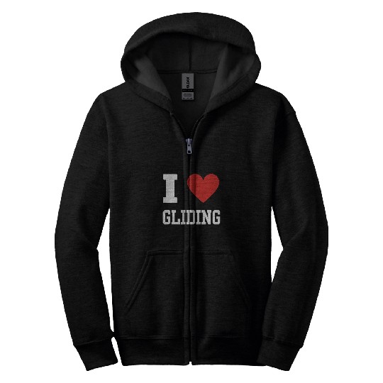 Gliding Adventure Soaring Sky Daring Wings Thrill Flight Zip Hoodies