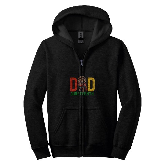 Lion Pet junenth dad fars day strong black men dad Zip Hoodies