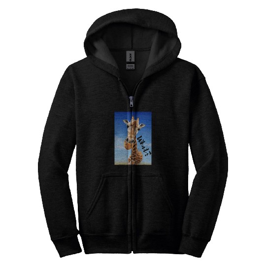 Giraffe Pet What Funny Giraffe Casual Clothing Zip Hoodies