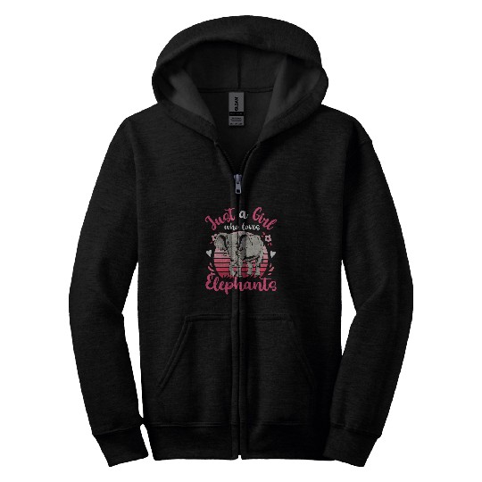 Elephant Pet Just a Girl Who Loves Elephants 3 Zip Hoodies