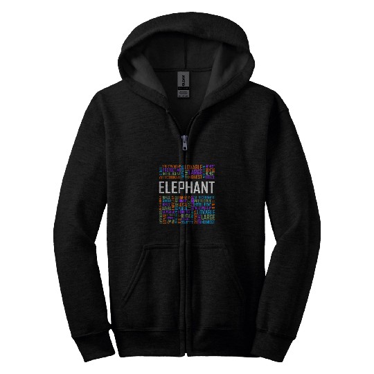 Elephant Pet for Women Elephant Lover Gift Words Zip Hoodies