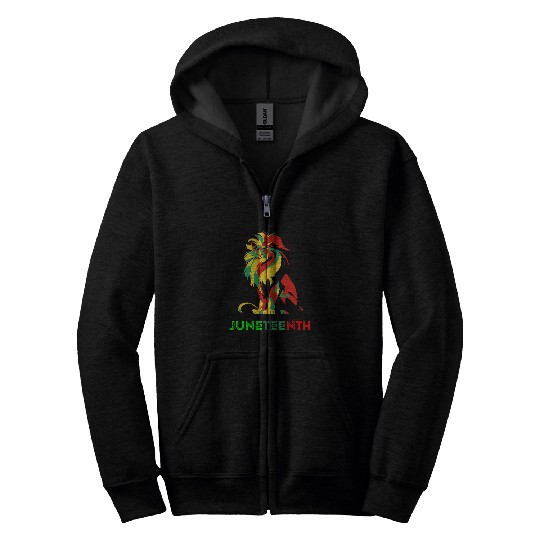Lion Pet Juneteenth African American Pride Black History Month Zip Hoodies