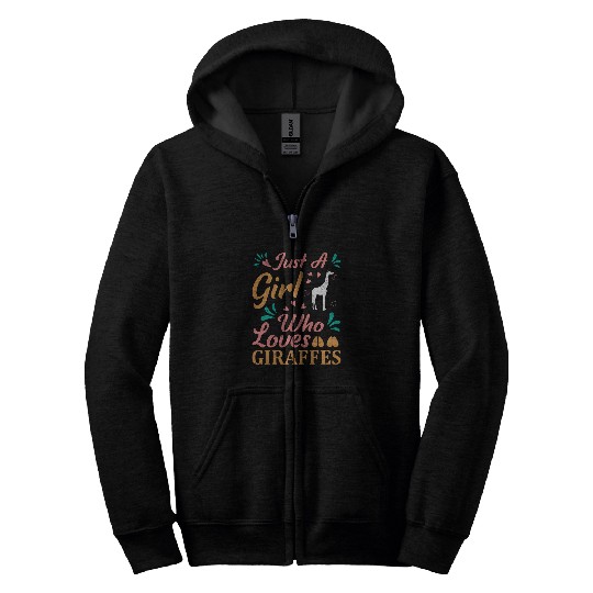 Giraffe Pet Just A Girl Who Loves Giraffes Funny Giraffe Lover Zip Hoodies