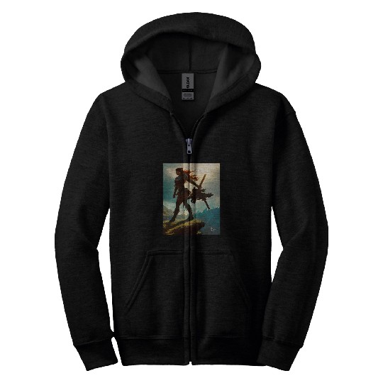 Walking away from technology by Artist Don Castillo on FB Zip Hoodies